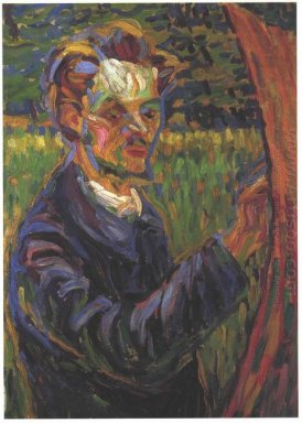 Portrait d\'Erich Heckel au chevalet