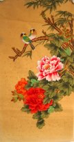 Peony & Birds - Chinesische Malerei