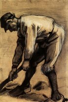 Man Breaking Up The Soil 1883