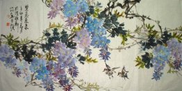 Birds&Flowers(Purple) - Chinese Painting