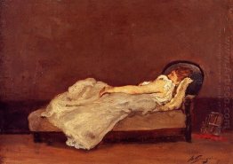 mette asleep on a sofa 1875