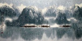 Mountains, Snow - Chinese Painting