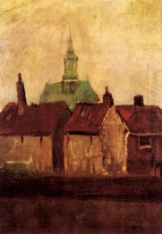 Cluster Of Old Houses With The New Church In The Hague 1882