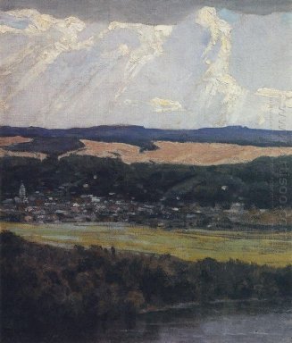 View Of Tarusa From High Oka Bank-1916