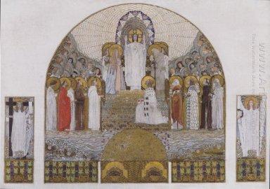 Gereja Am Steinhof Mosaic Desain Untuk Main Altar 1905