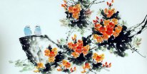 Oiseaux et fleurs - Peinture chinoise