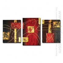 Hand-painted Abstract Oil Painting - Set of 3