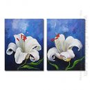 Tangan-Dicat Floral Oil Painting - Set 2