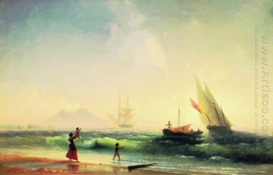 Pertemuan Of A Nelayan Pada Coast Of The Bay Of Naples 1842