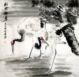 Crane-Pine - Chinese Painting