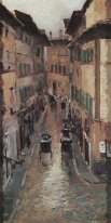 En Florence Street In The Rain 1888