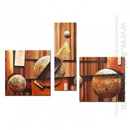 Hand-painted Abstract Oil Painting - Set of 3