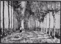 Lane With Trees And One Figure 1884