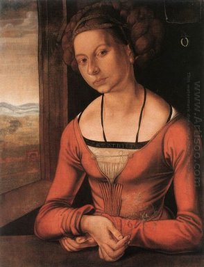 retrato de una joven rleger f con su pelo recogido 1497