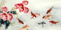 Fish-Pioen - Chinees schilderij