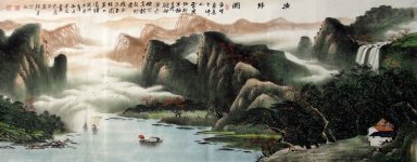 Bergen, water - Chinees schilderij