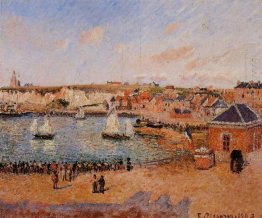 the inner harbor dieppe afternoon sun low tide 1902