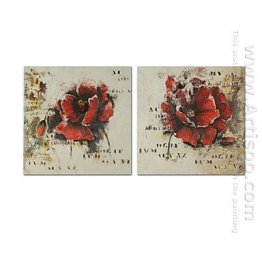 Hand-painted Floral Oil Painting - Set of 2