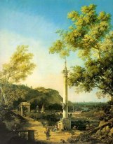 river landscape with a column