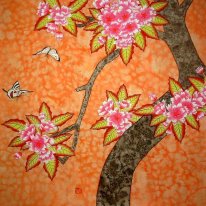 Flower & Dragonfly - kinesisk målning