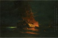 A queima de uma fragata turca