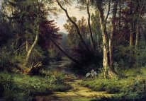 Forest Landskap med Herons 1870