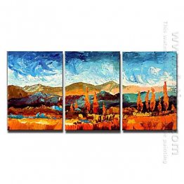 Hand-painted Landscape Oil Painting - Set of 3