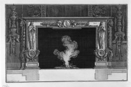 Fireplace With Draped Figures And Horns Of Plenty At The Hips An