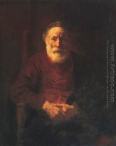 Portrait d'un vieil homme en rouge 1652-1654