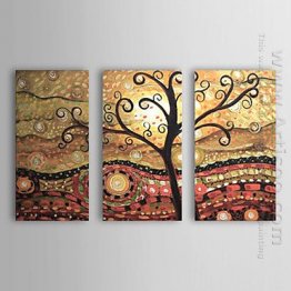 Hand-painted Abstract Oil Painting - Set of 3