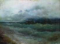 Navi nel mare in tempesta Alba 1871