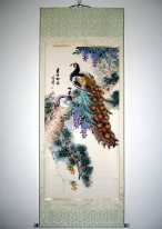 Павлин - Смонтированный - Китайская живопись