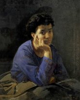 Portrait Of An Unknown Woman In A Blue Blouse