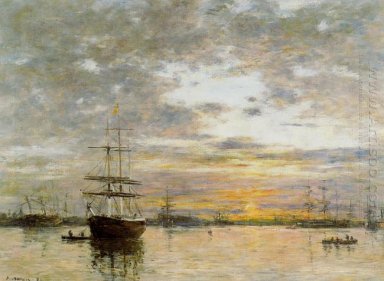 Le port du Havre au coucher du soleil 1882