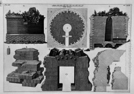 O Plano de L 3 Placa Antiguidades Roman T e detalhes de construç