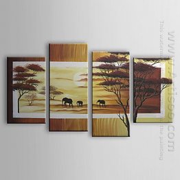 Hand-painted Oil Painting Abstract Landscape - Set of 5