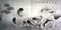 Fish & Lotus - peinture chinoise