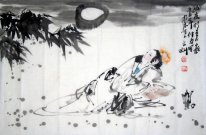 Лунный свет девочка-Yueguang - китайской живописи