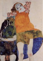 two seated girls 1911