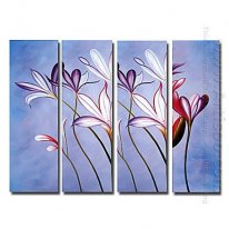 Hand-painted Floral Oil Painting - Set of 4