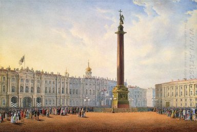 Vue sur le château et le Palais d\'Hiver à Saint-Pétersbourg