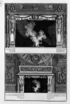 Two Fireplaces Overlapping The Support With A Mask Wreathed Crou