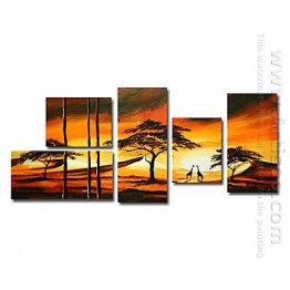 Hand-painted Landscape Oil Painting - Set of 5