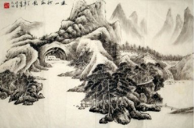 Moutains och river - kinesisk målning