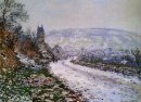 Memasuki Desa Of Vetheuil Di Musim Dingin