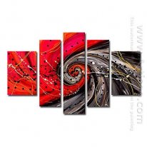 Hand-painted Abstract Oil Painting - Set of 5