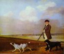 Sir John Nelthorpe 6e Baronet Buiten Fotograferen Met Zijn honde
