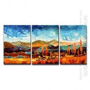 Dipinti a mano olio pittura di paesaggio - set di 3