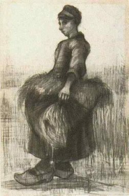 Peasant Woman Bära Vete I sitt förkläde 1885