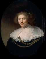 Portrait Of A Woman Wearing A Gold Chain